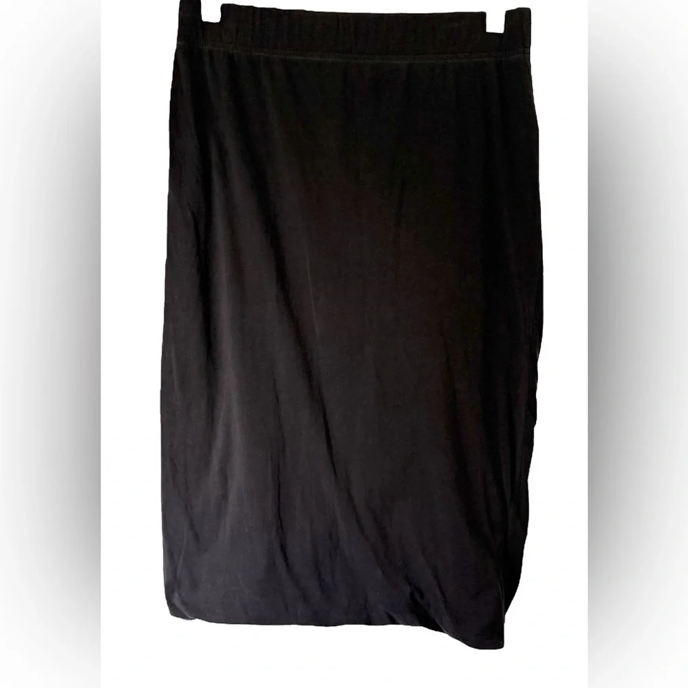 Peruvian Connection Women's Midi Skirt Black Pima Cotton Blend Size Medium